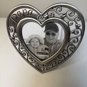 MALDEN INTERNATIONAL PAPA WARMS THE HEART AND SOUL‎ METAL HEART Photo FRAME